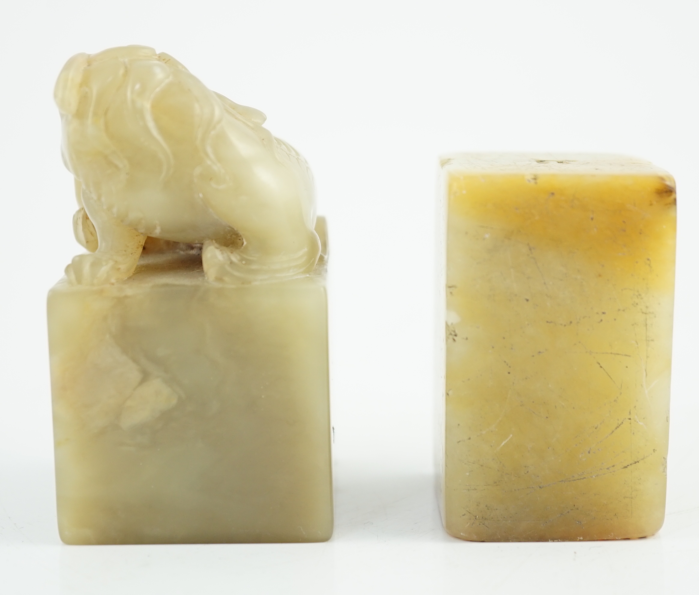 Two Chinese soapstone seals